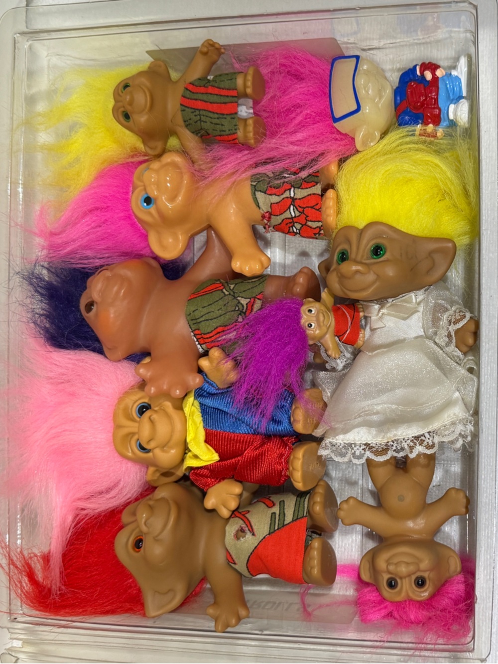 Vintage-style Kids Troll Doll Set with Bright Multicolor Hair